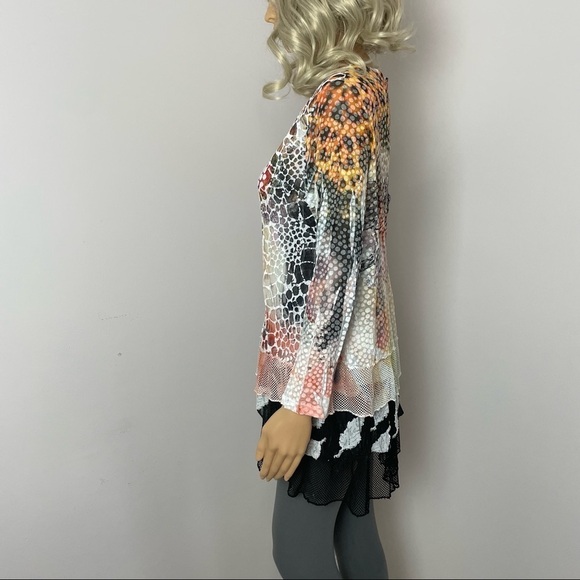 Flew De Lis Boho Animal Print Lace Blouse – Size Medium - Picture 7 of 12
